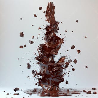Chocolate amargo derretido com salpicos de chocolate 7