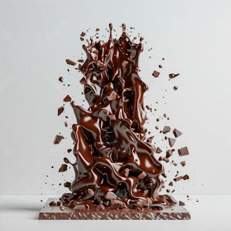 Chocolate amargo derretido com salpicos de chocolate 8