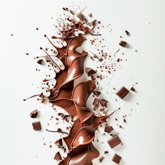 Chocolate amargo derretido com salpicos de chocolate 10