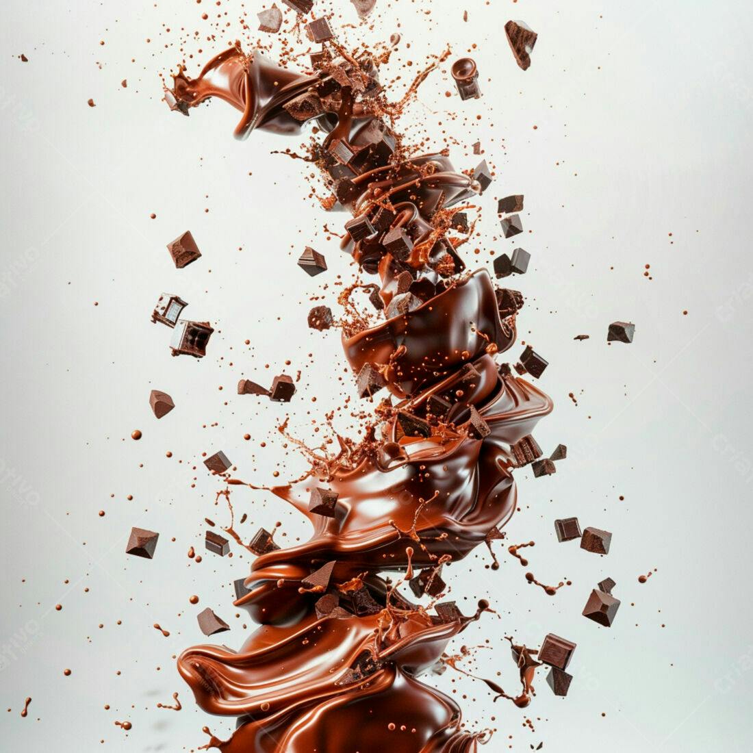 Chocolate derretendo em movimento