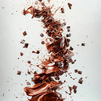 Chocolate amargo derretido com salpicos de chocolate 11