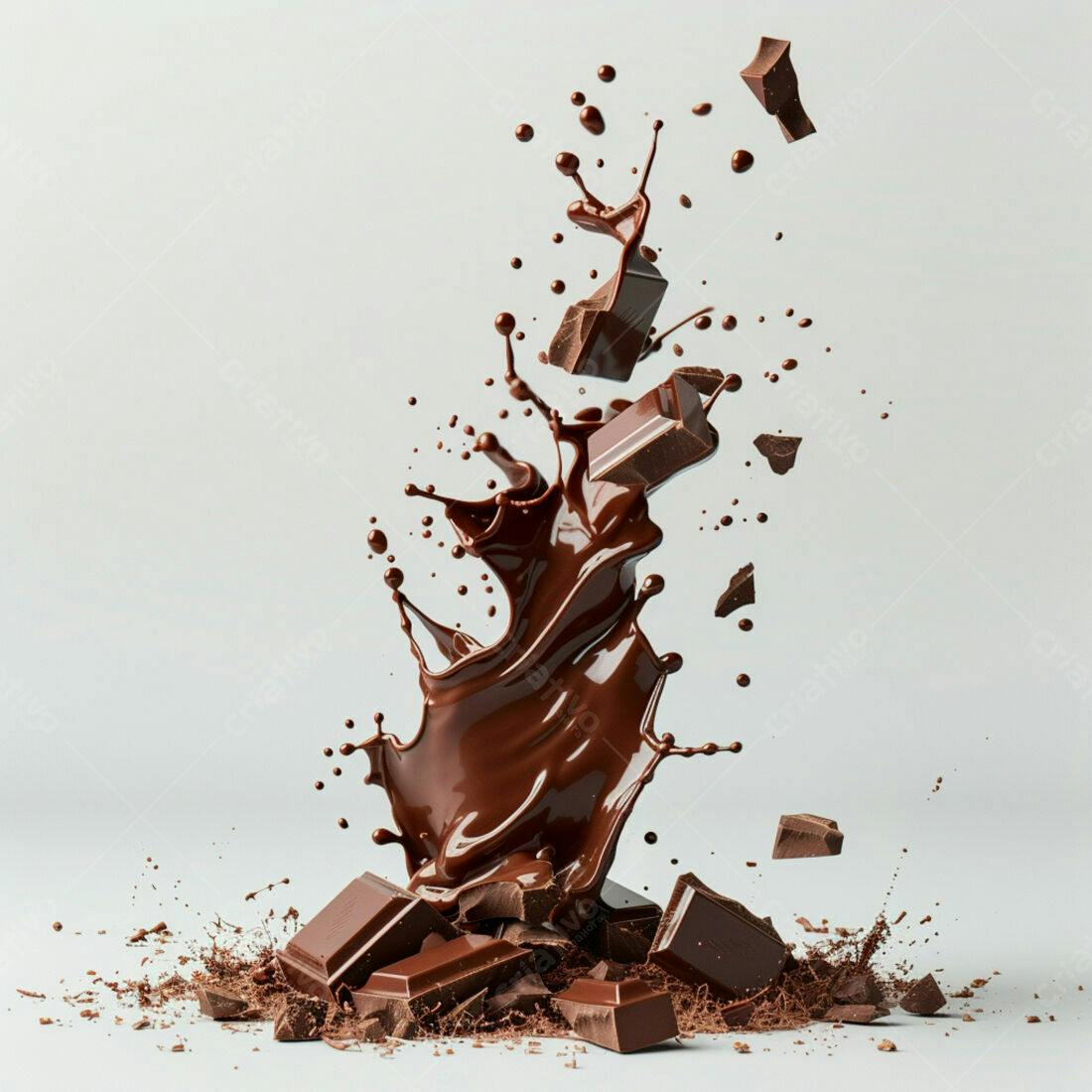 Chocolate derretendo em explosão