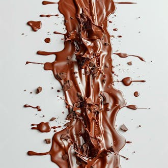 Chocolate amargo derretido com salpicos de chocolate 14