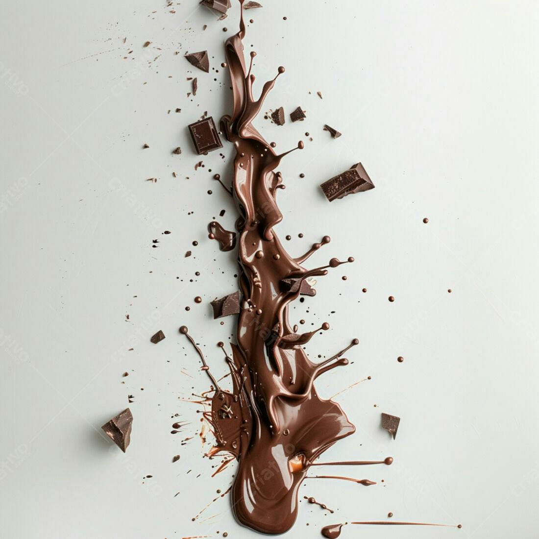 Chocolate derretido em textura salpicada