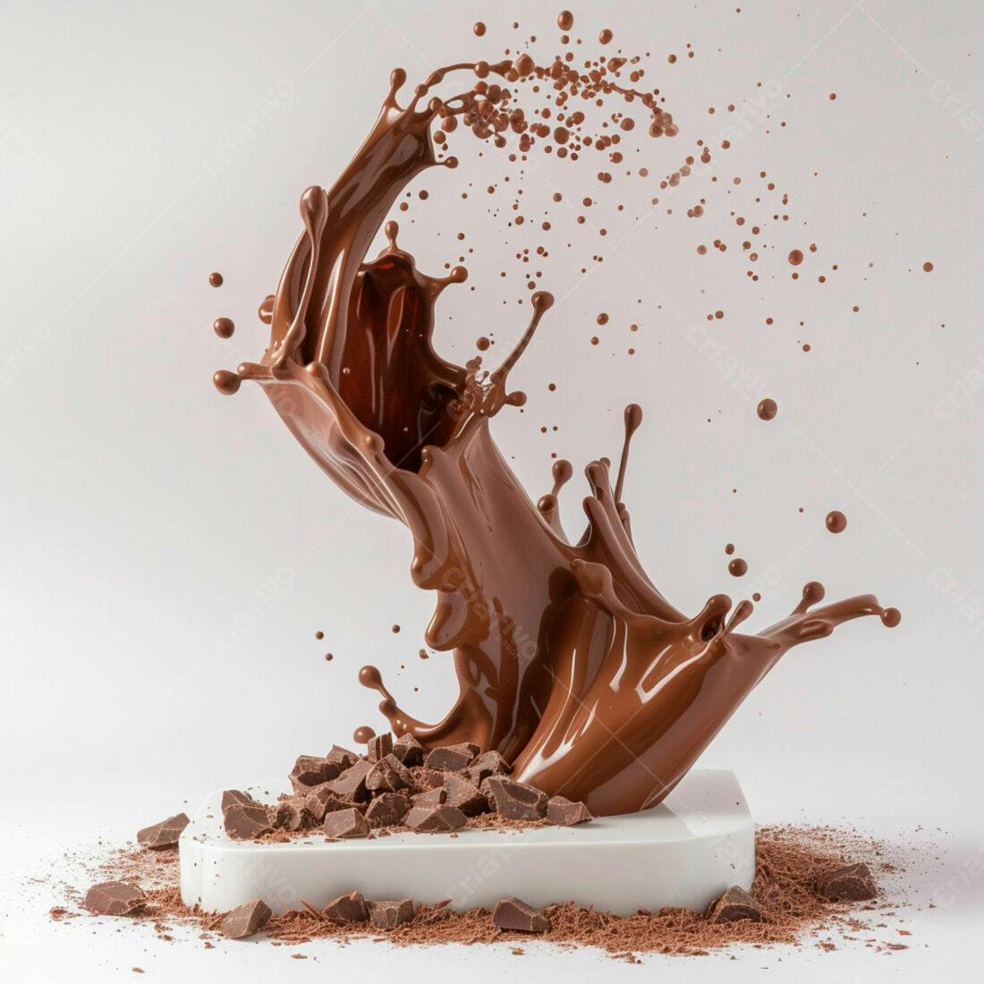 Chocolate derretendo em explosão