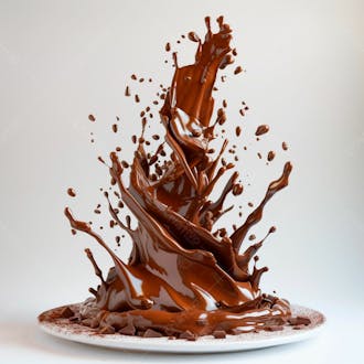 Chocolate amargo derretido com salpicos de chocolate 23