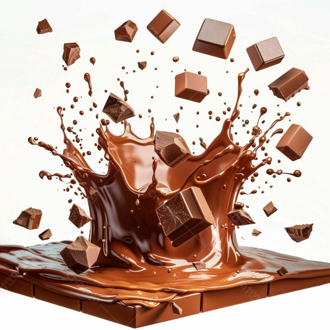 Chocolate derretendo em explosão