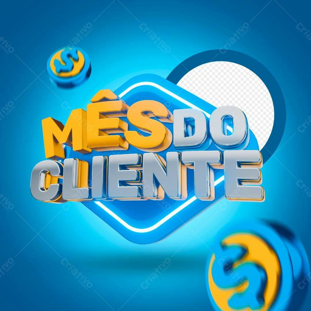 Selo 3D promocional azul e dourado metalizado