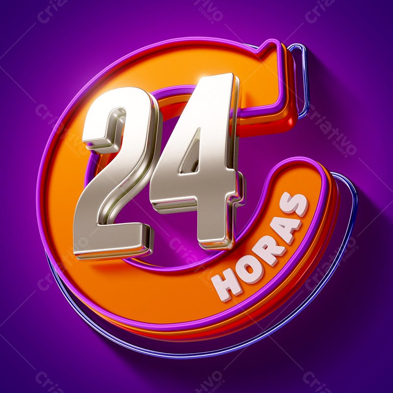 Ícone 24 Horas PSD Editável
