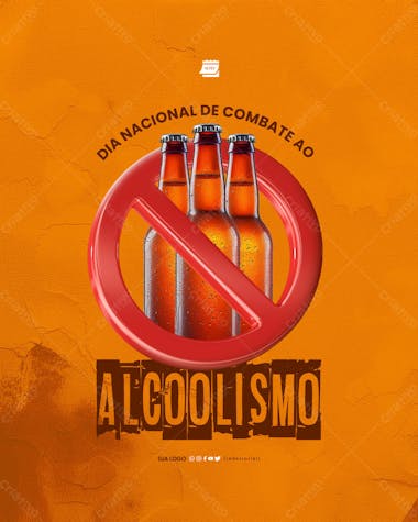 Social media dia nacional de combate ao alcoolismo 18 de fevereiro