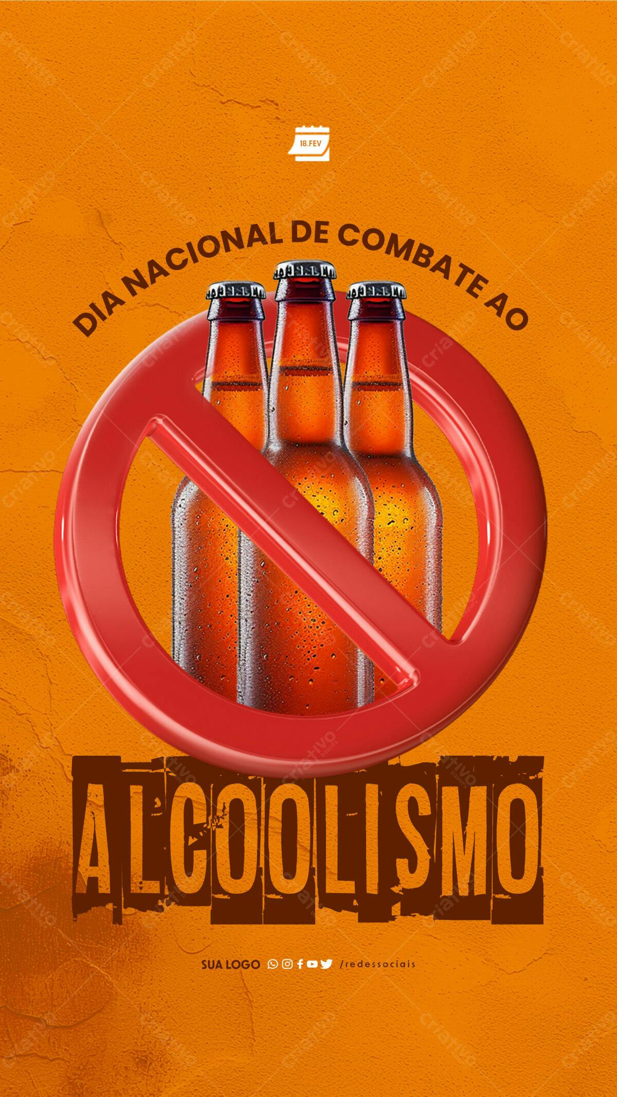 Flyer Combate ao Alcoolismo PSD Editável
