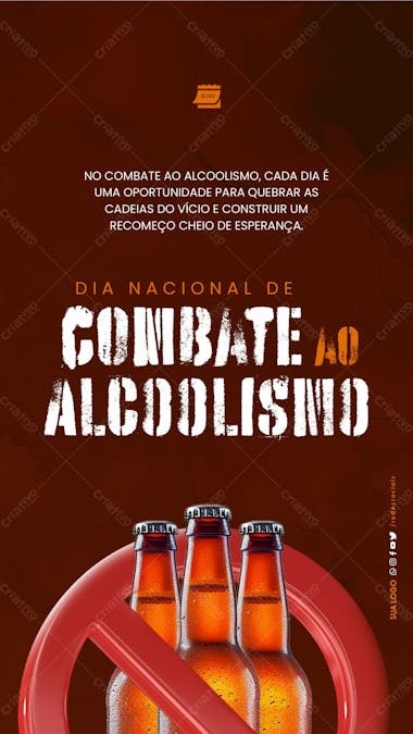 Story dia nacional de combate ao alcoolismo recomeço cheio de esperança