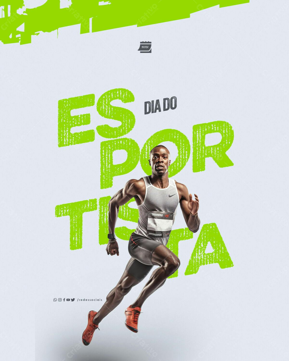 Flyer Dia do Esportista PSD Editável