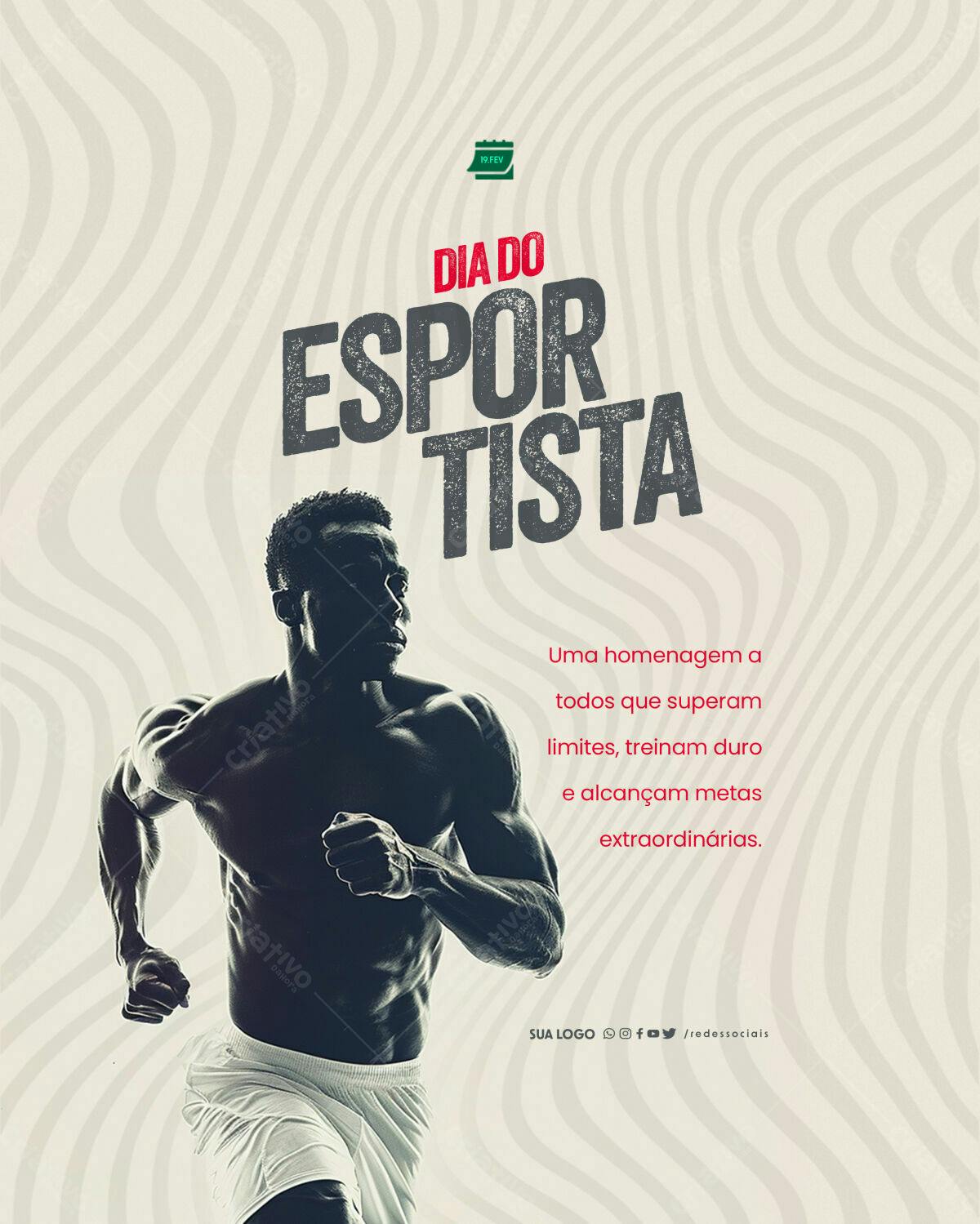 Flyer Dia do Esportista PSD Editável