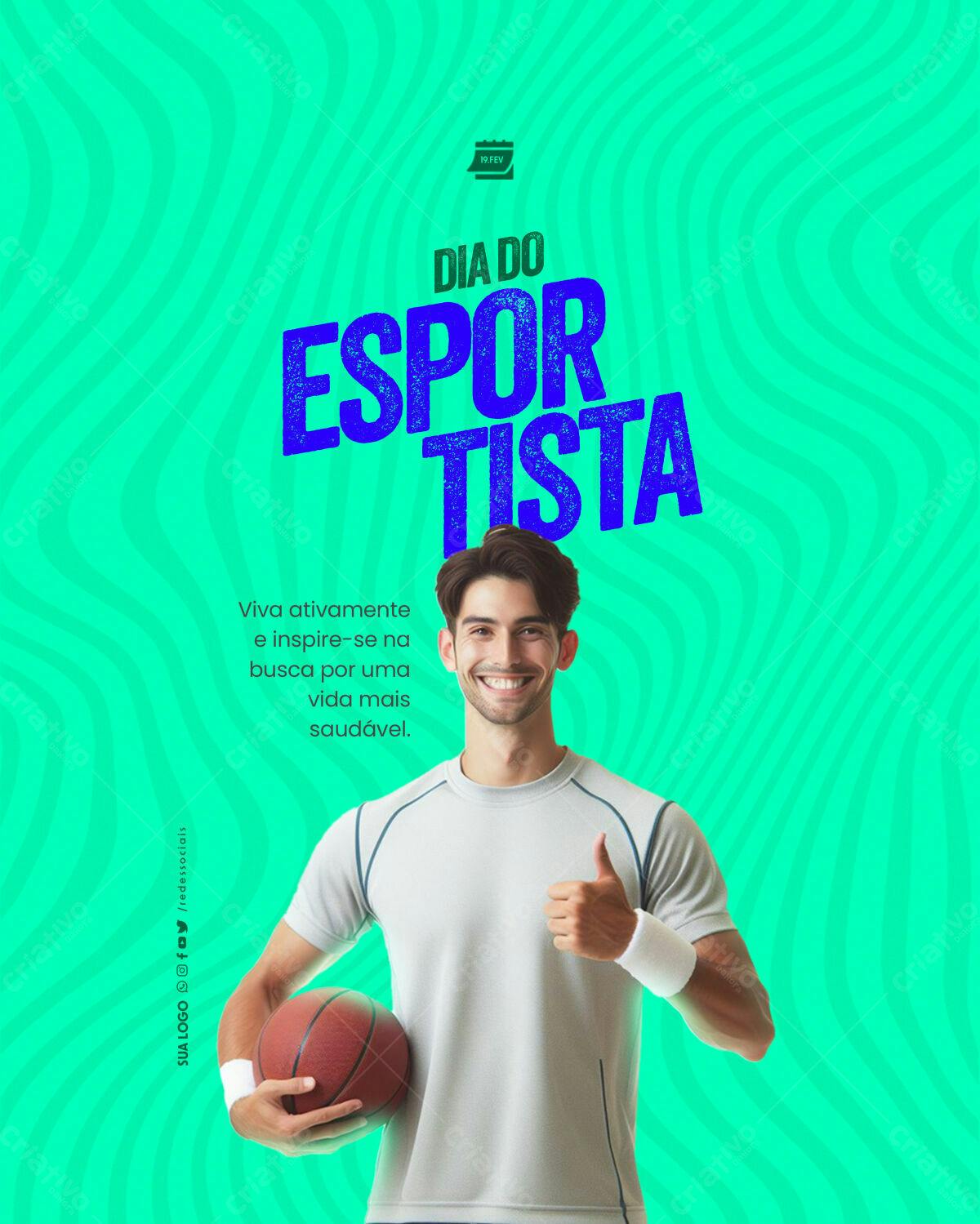 Flyer Dia do Esportista PSD Editável