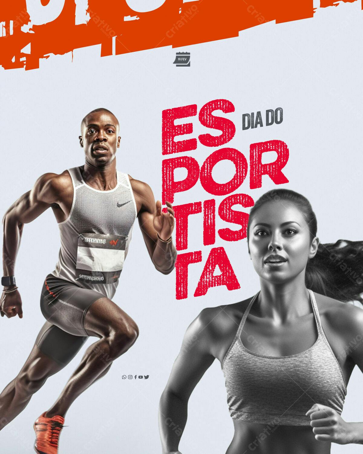 Flyer Dia do Esportista PSD Editável