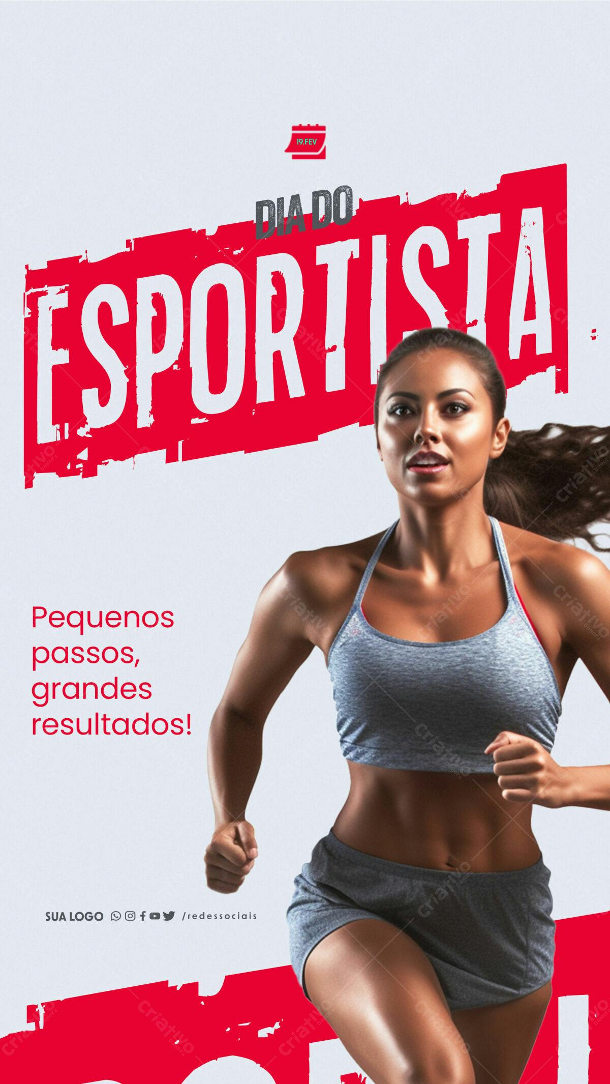Flyer Dia do Esportista PSD Editável