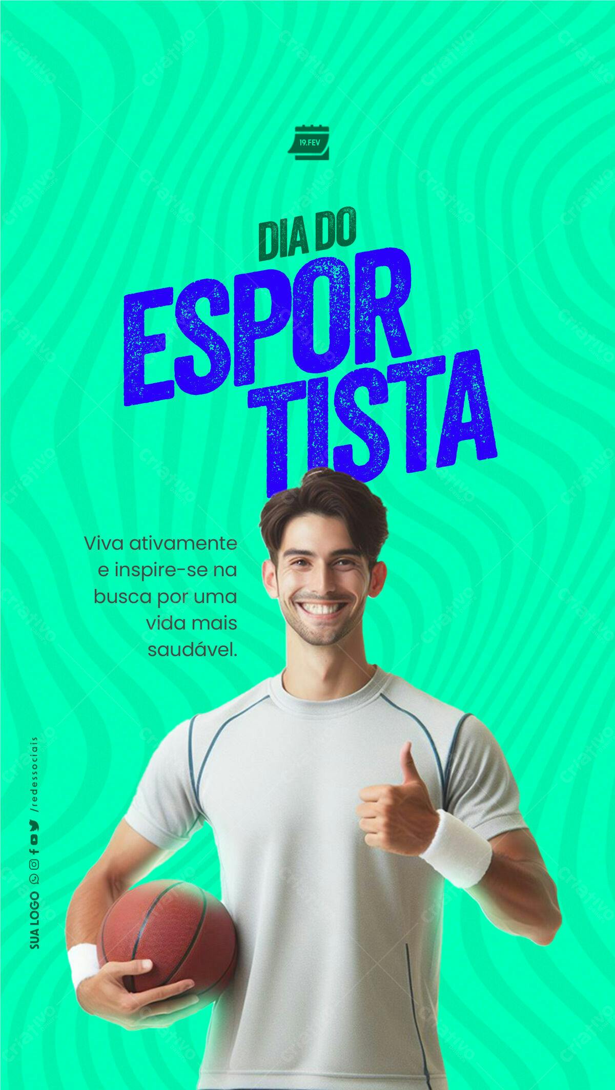 Flyer Dia do Esportista PSD Editável
