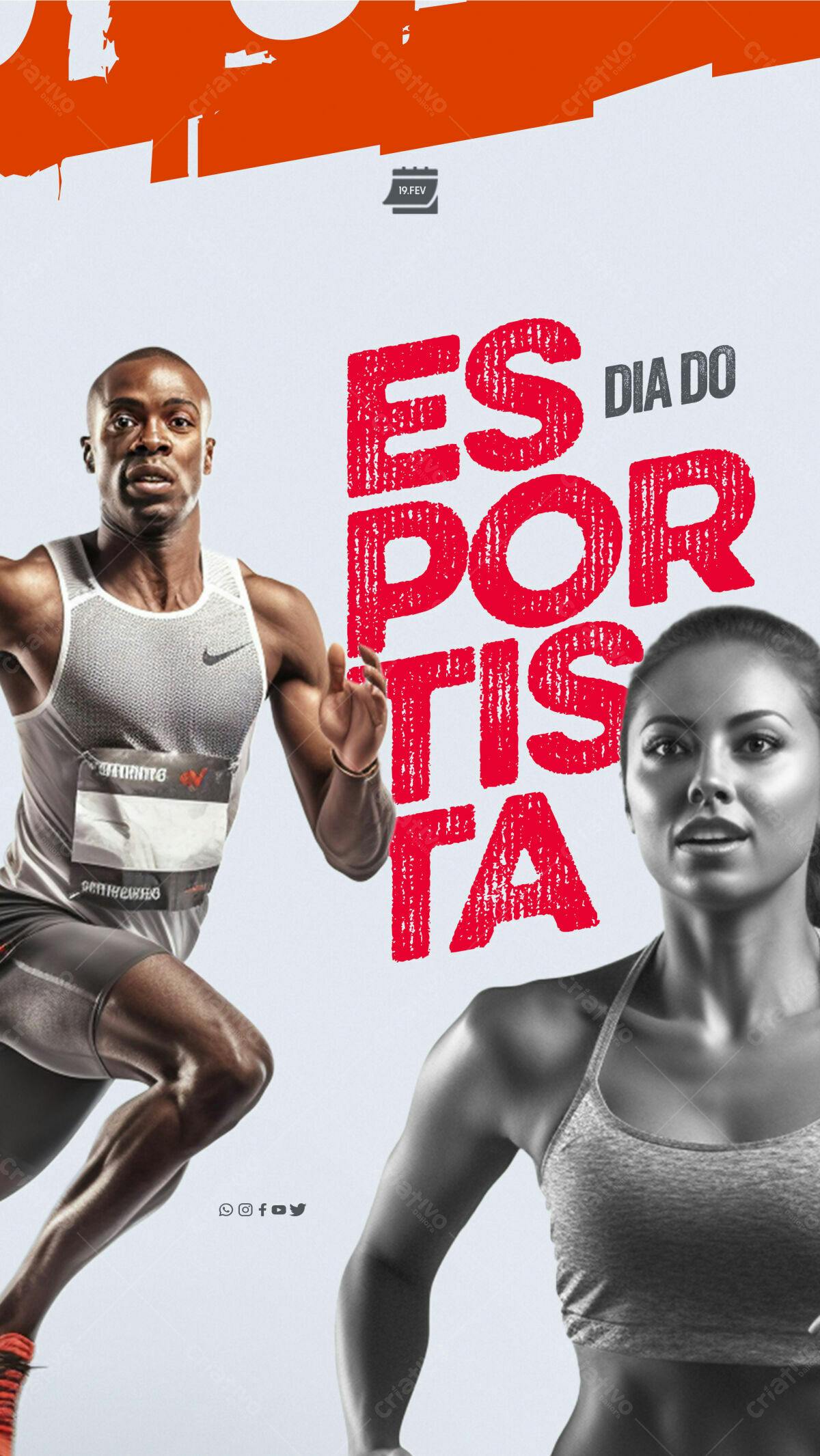 Flyer Dia do Esportista PSD Editável