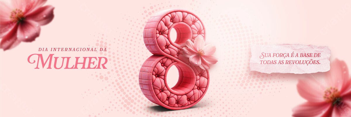 Banner Dia Internacional da Mulher PSD Editável