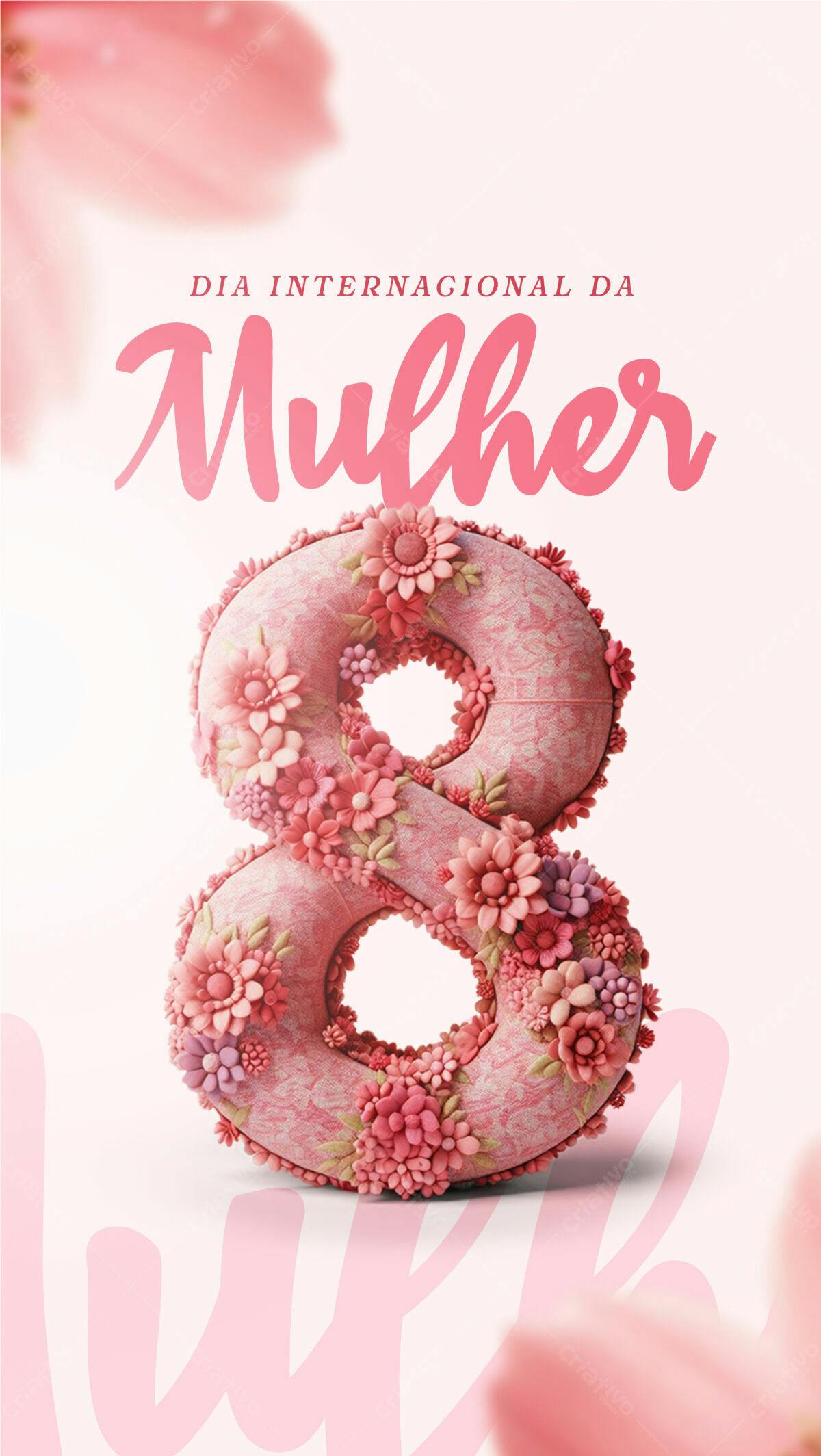 Poster Dia Internacional da Mulher PSD Editável