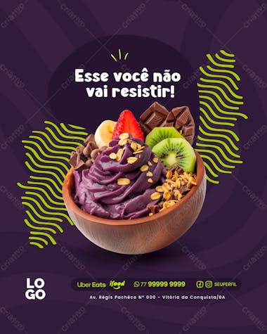 Social media açaí açaiteria