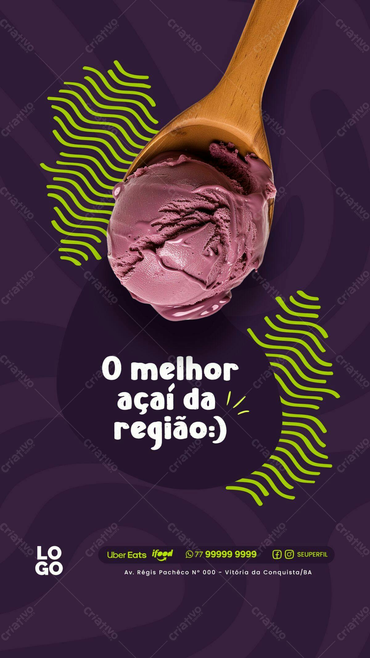 Flyer para Açai PSD Editável
