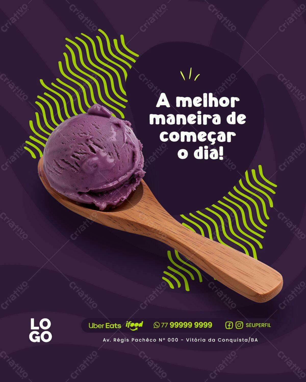 Postagem para Redes Sociais Sorveteria PSD Editável