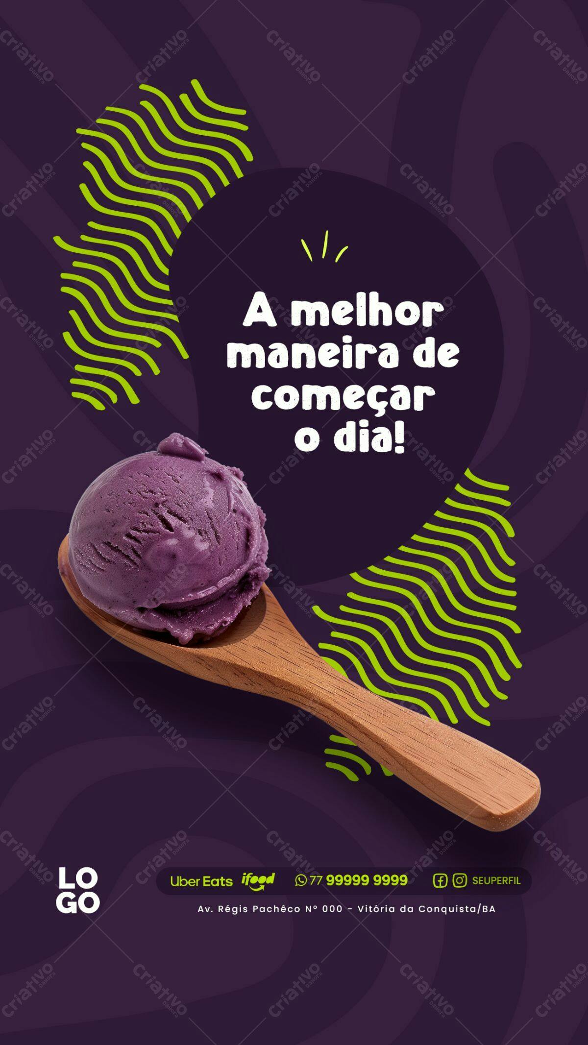 Flyer para Sorveteria PSD Editável