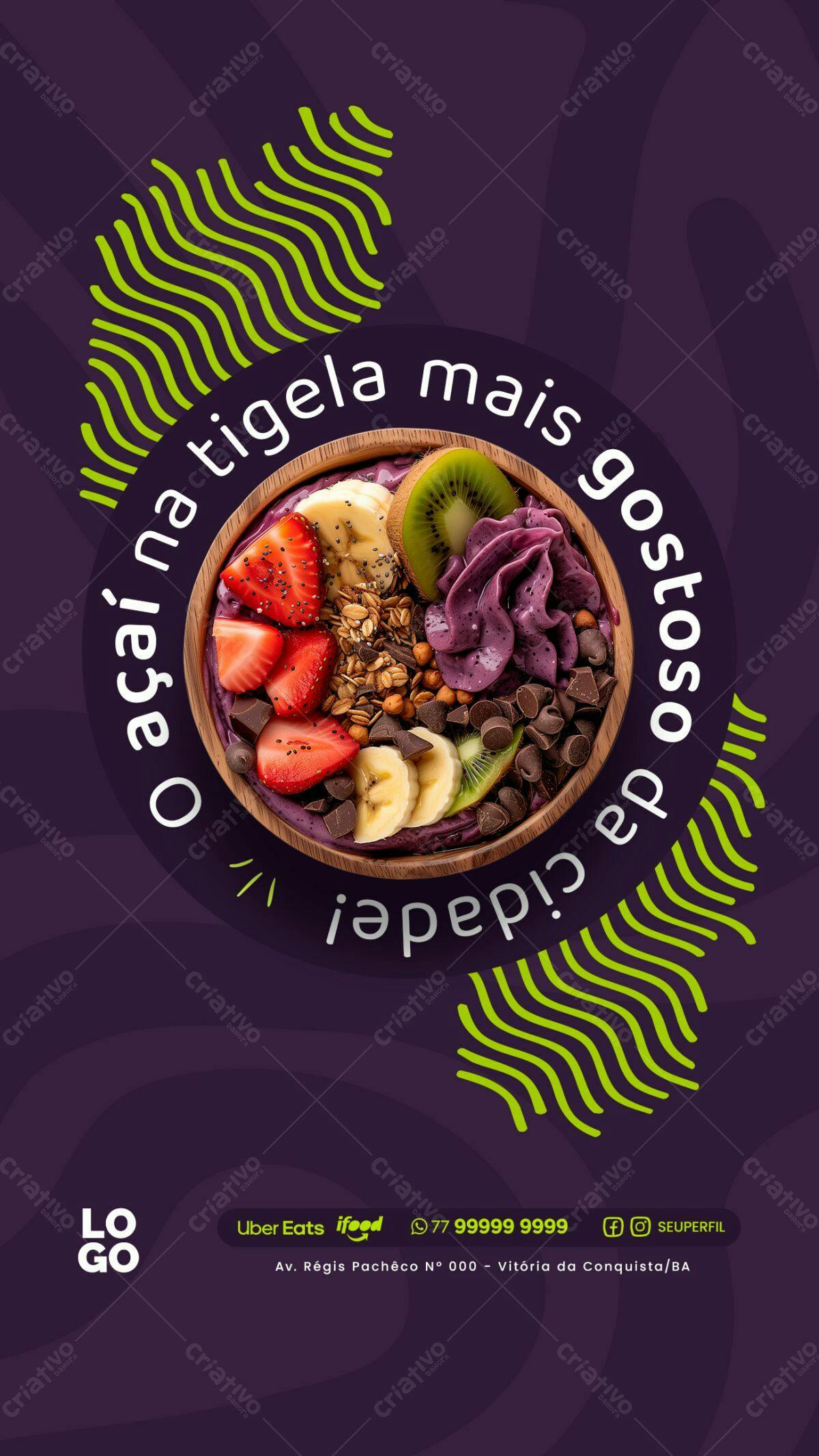 Flyer para Açaí PSD Editável