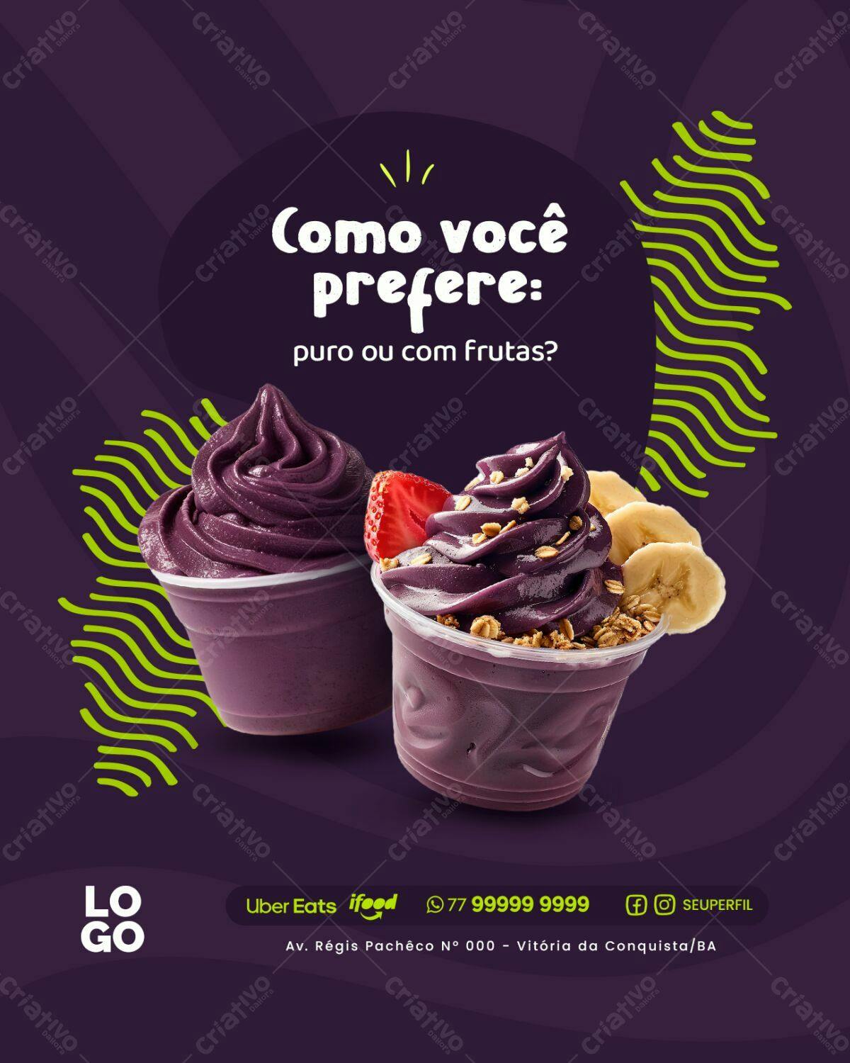 Flyer Açaí PSD Editável