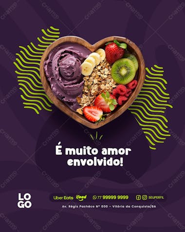 Social media açaí açaiteria