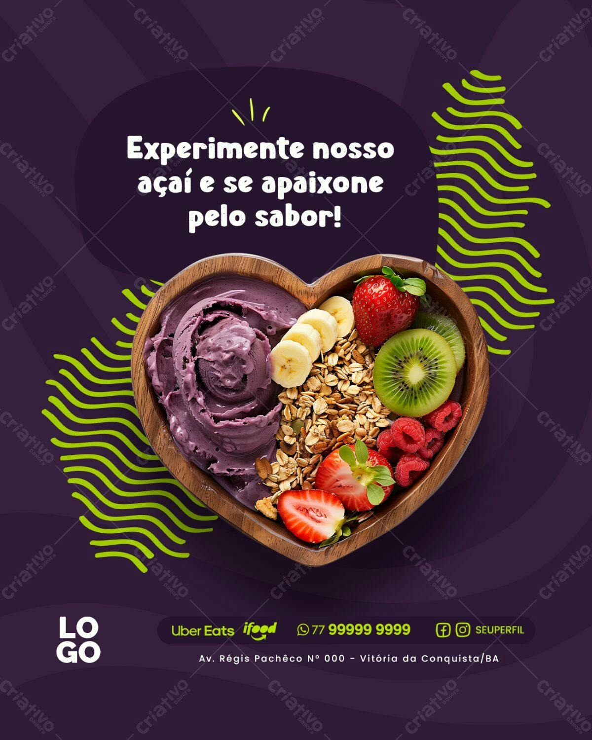Post para Açaí PSD Editável