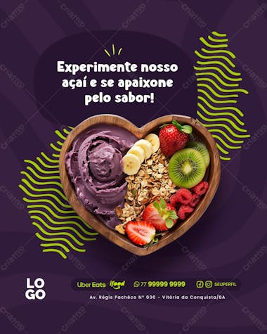 Social media açaí açaiteria