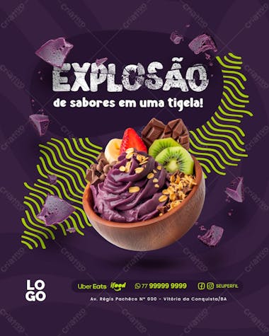 Social media açaí açaiteria