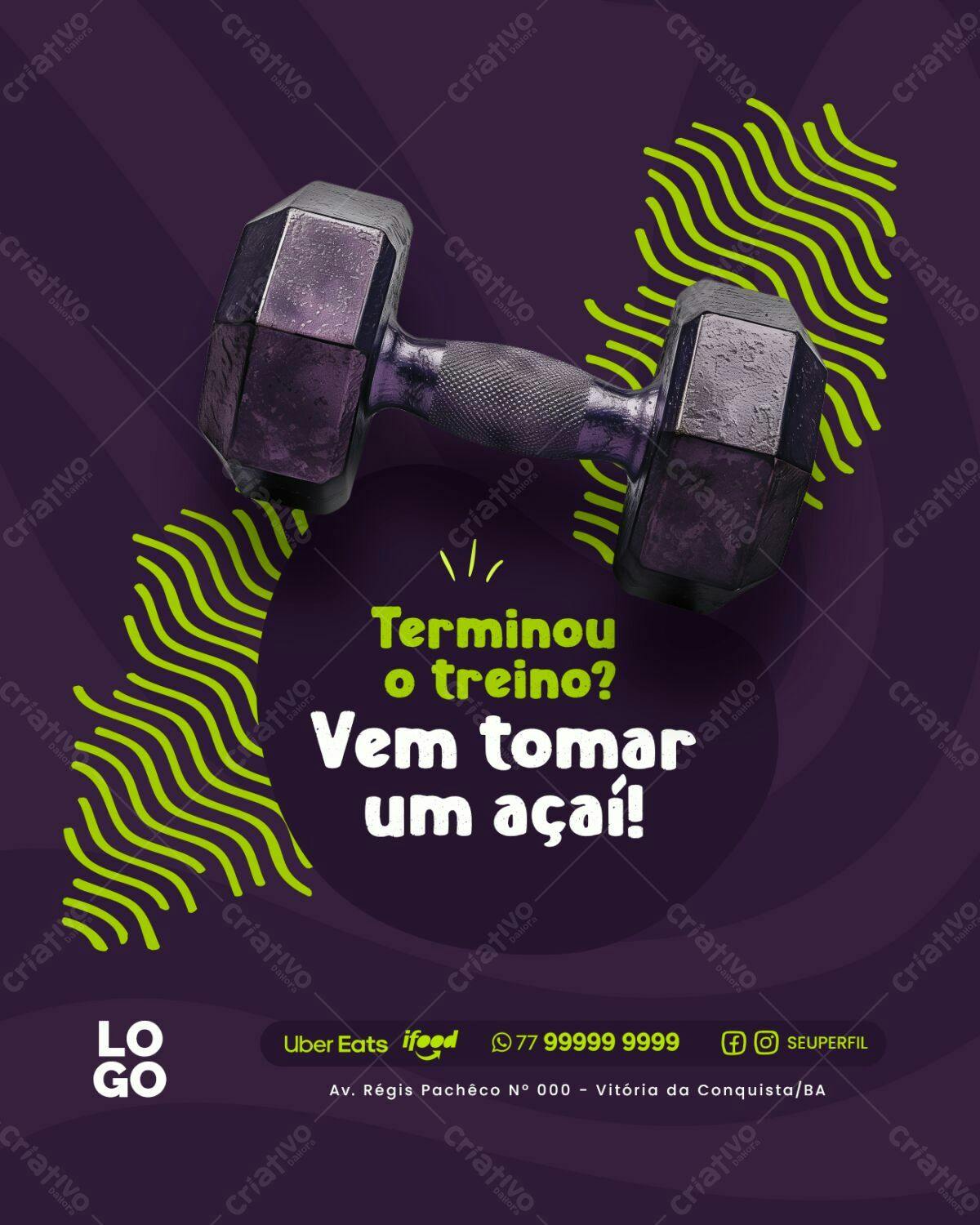 Flyer Academia Pós-Treino PSD Editável