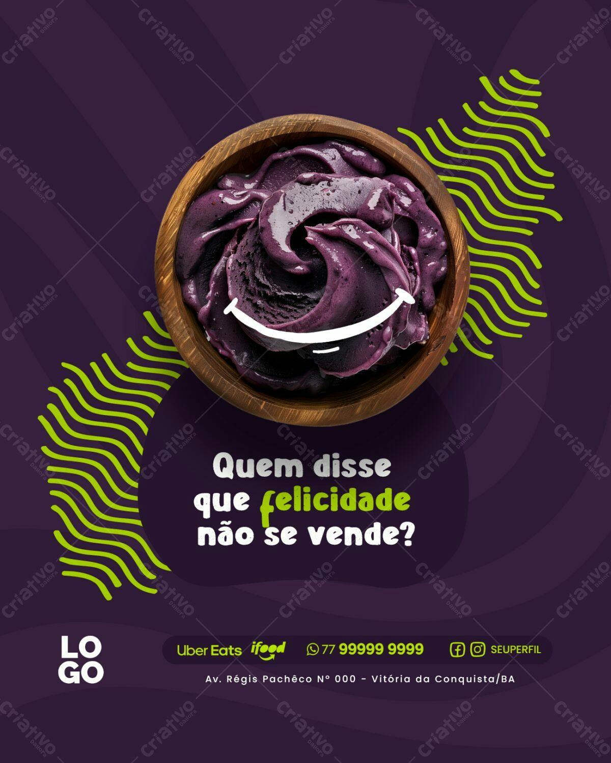 Postagem Instagram Açaí PSD Editável