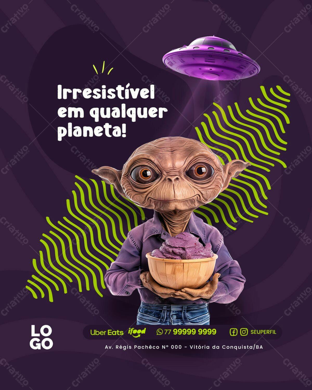 Flyer para Delivery de Açaí PSD Editável