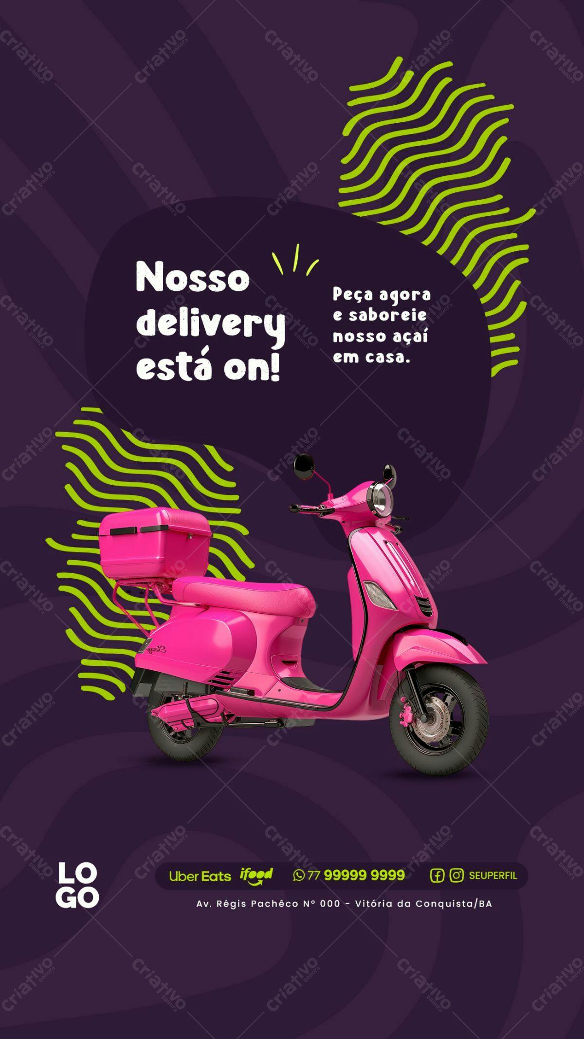 Flyer Delivery Açaí PSD Editável