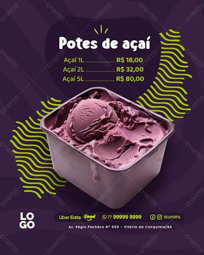 SOCIAL MEDIA -  AÇAÍ - AÇAITERIA 