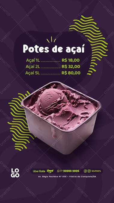 Social media açaí açaiteria