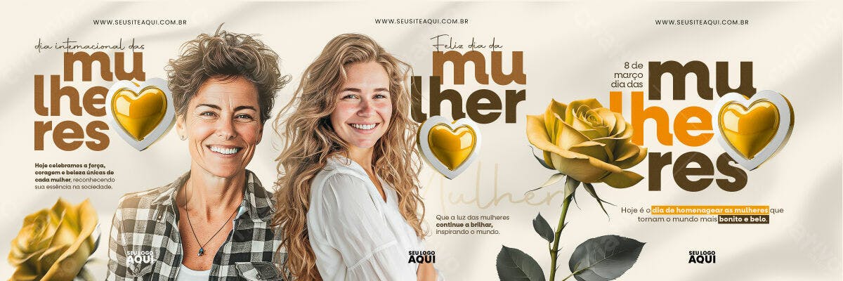 Banner Dia Internacional da Mulher PSD Editável
