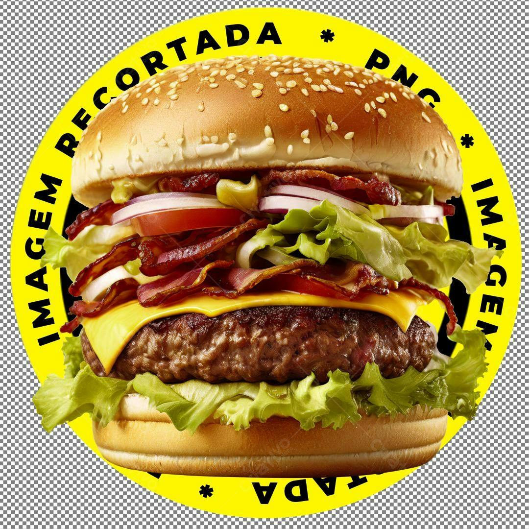 Icone Hambúrguer Bacon PNG com fundo transparente