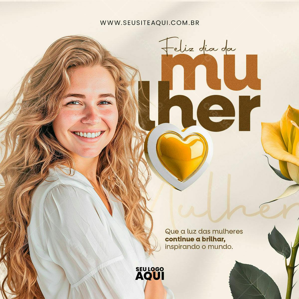 Post para o Dia Internacional da Mulher PSD Editável