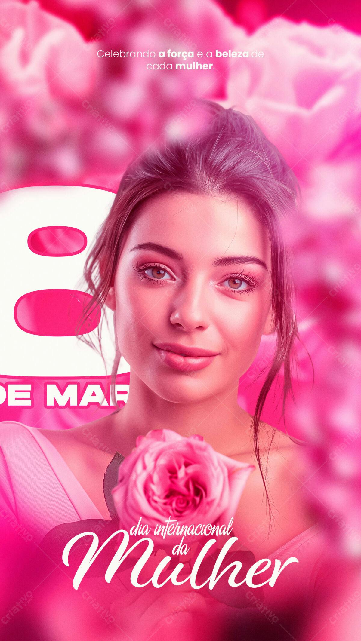 Flyer Dia Internacional da Mulher PSD Editável