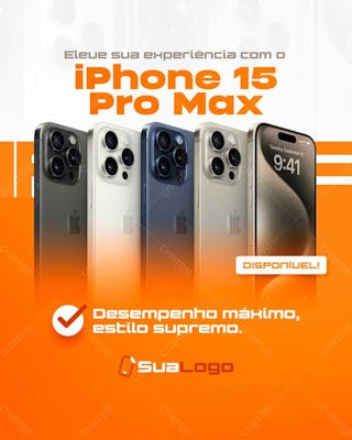 Feed iphone 15 pro max disponivel loja de smartphone e importados