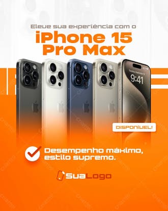 Feed iphone 15 pro max disponivel loja de smartphone e importados