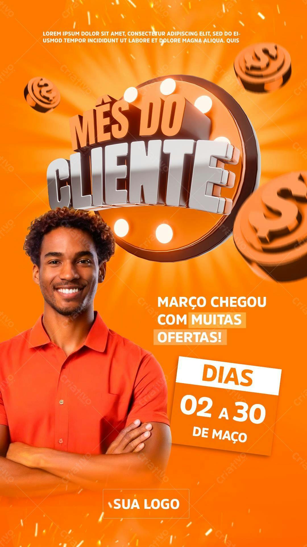 Flyer Mês do Cliente PSD Editável