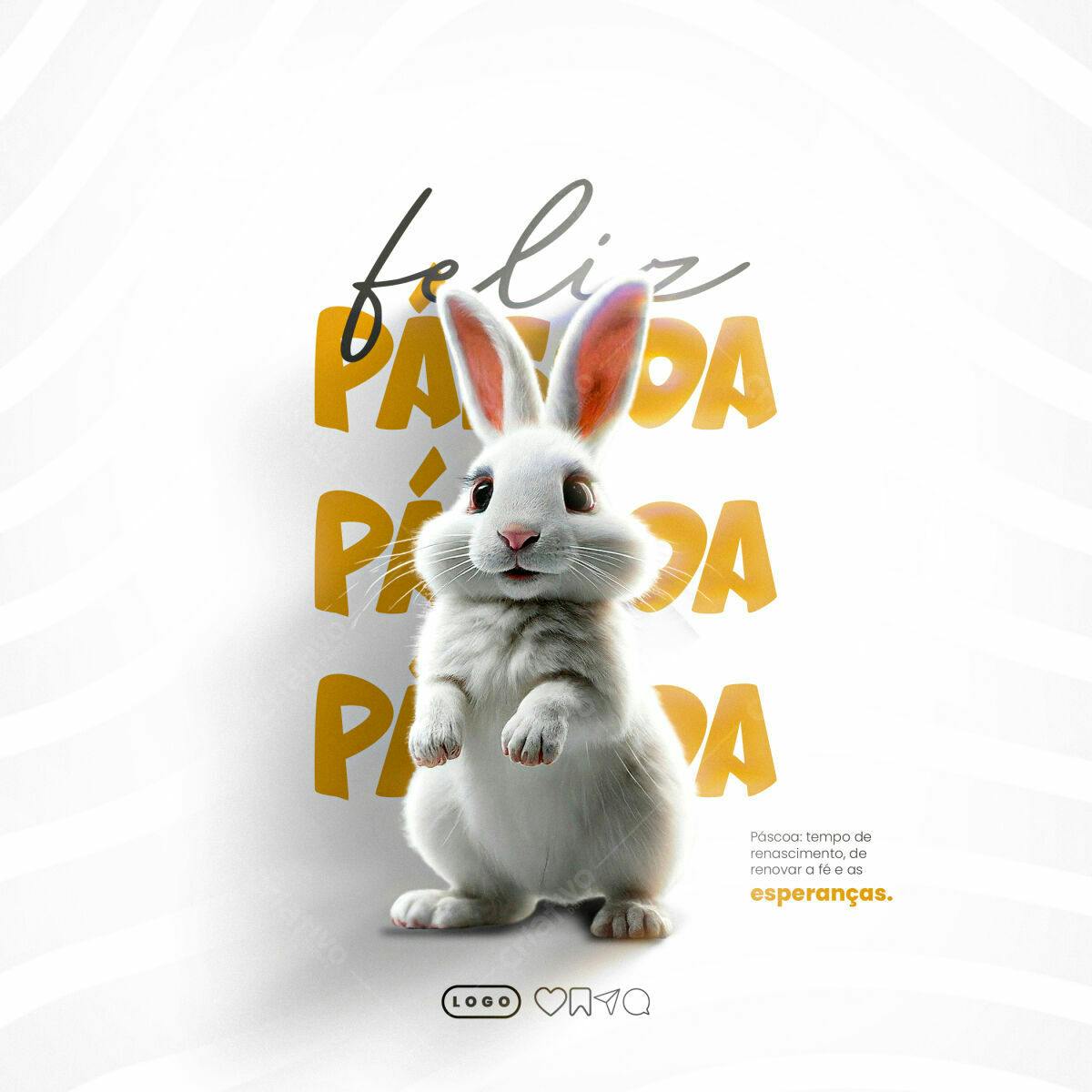 Flyer Feliz Páscoa PSD Editável