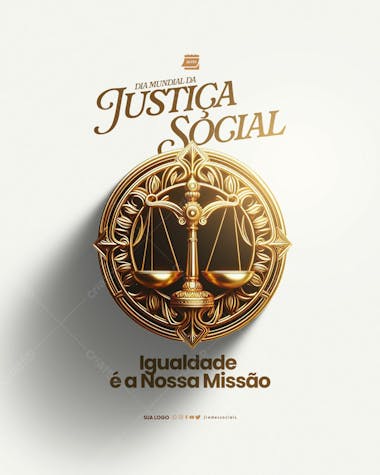 Social media dia mundial da justiça social igualdade é a nossa missão